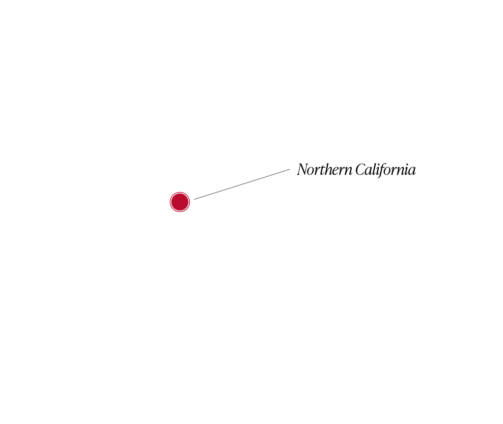 A map of California with Napa highlighted