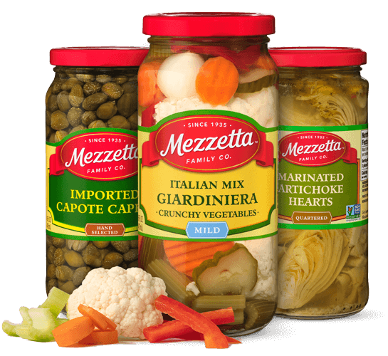 Mezzetta pickled vegetables and specialty items will bring flavor to your meals and become staples in your pantry. From capers, artichoke hearts, Giardiniera, pepper relish, cocktail onions, sun-ripened dried tomatoes and more. Find recipes on our website