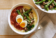 Load image into Gallery viewer, Egg and Polenta Brunch Bowl topped with Mezzetta Marinara and asparagus 
