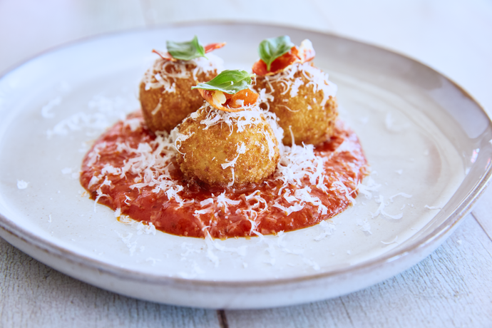 Arancini with Crispy Prosciutto