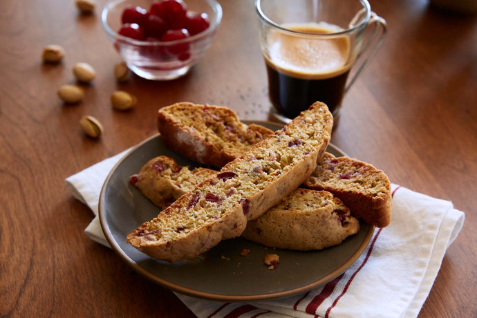 Cherry, Almond and Pistachio Biscotti