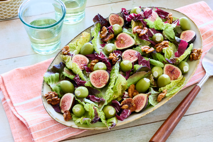 Radicchio & Fig Salad With Mezzetta Gorgonzola Stuffed Castelvetrano Olives