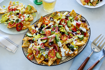 Loaded Greek Pita Nachos