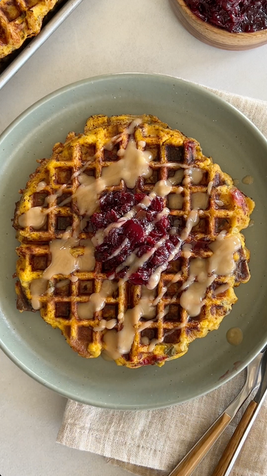 Mezzetta Leftover Stuffing Waffles