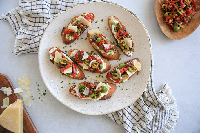 Pepper and Olive Bruschetta