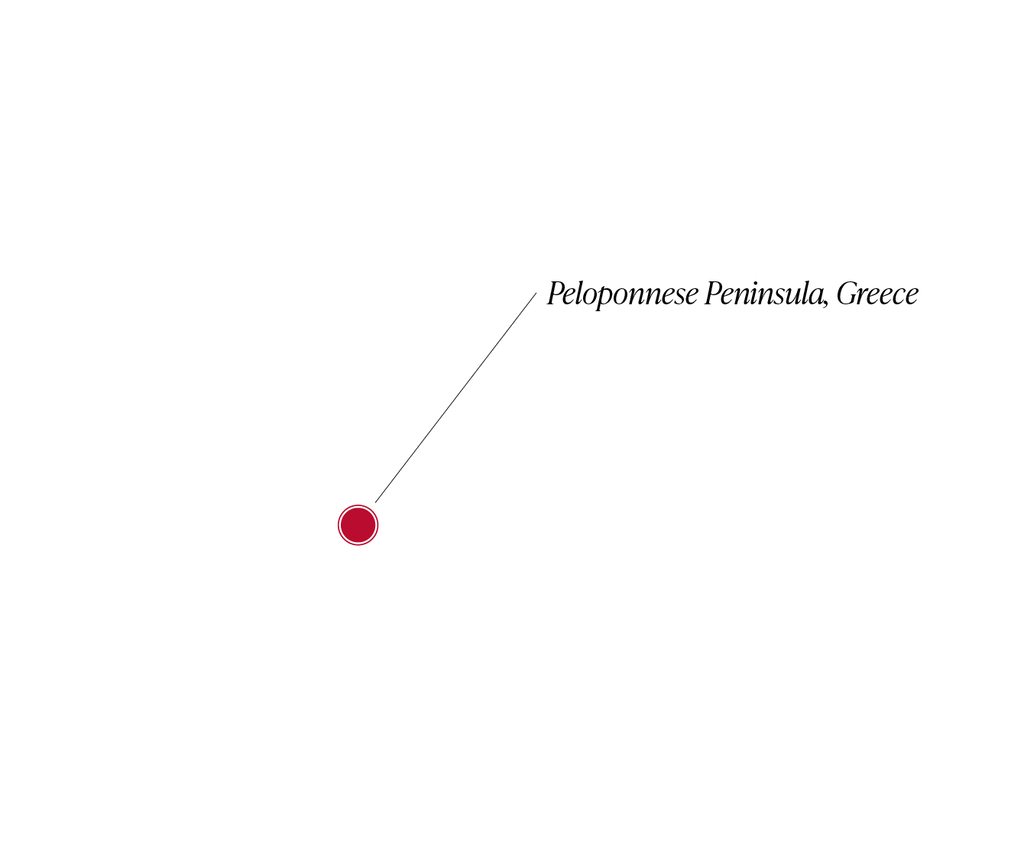 A map of Greece with the Peloponnese Peninsula highlighted
