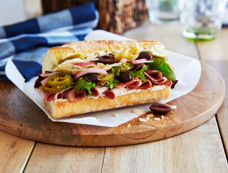 Napa Valley Sandwich on a wooden board