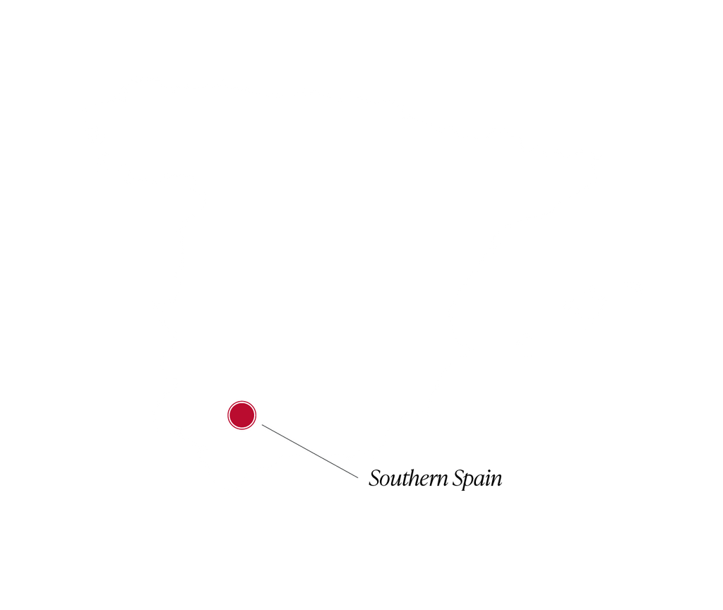 A map of Spain with Southern Spain highlighted